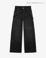 Double Knee Carpenter Pant Charcoal Black