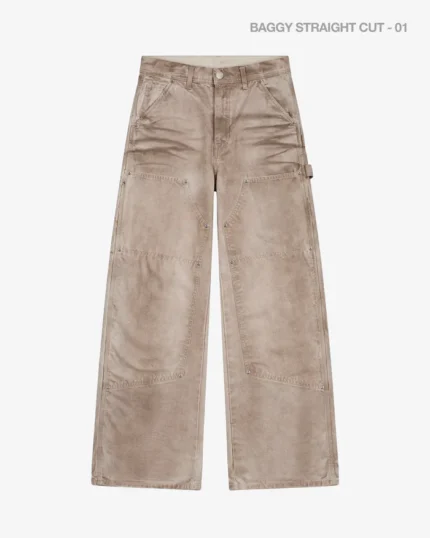 Double Knee Carpenter Pant Dirty White