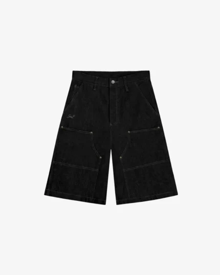 Double Knee Shorts Graphite Raw